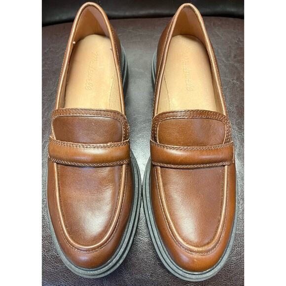Madewell The Bradley Lugsole Brown Leather Loafer Ladies Women’s Size 9 NG674 - Picture 2 of 8